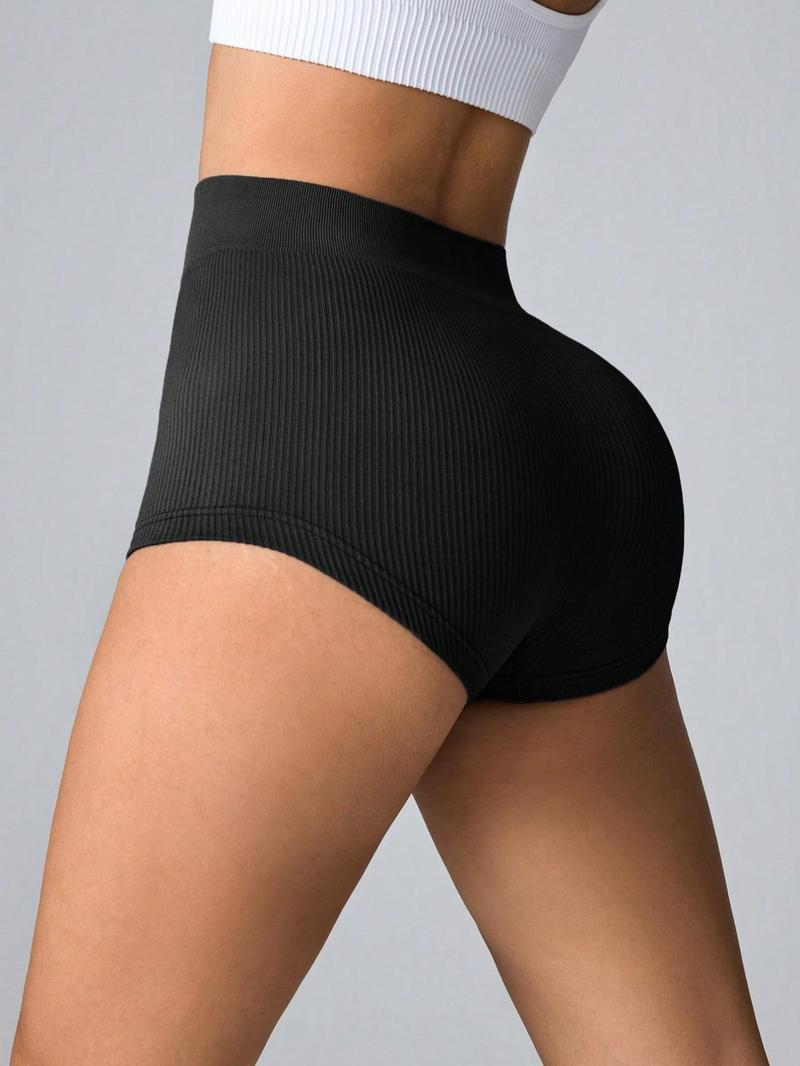 Product Introduction of Women's Plain Print High Waist Gym Shorts, Casual Comfy Breathable Skinny Shorts for Yoga Gym Workout Running, Ladies Sportswear for All Seasons 3