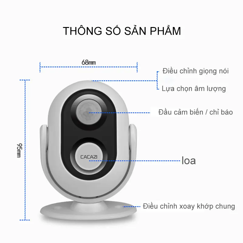 Chuông báo khách hồng ngoại không dây, chuông cảm biến báo khách C9PLUS 4