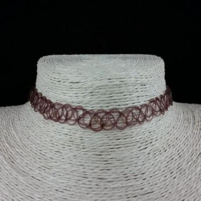 High Quality Braided Fish Thread Stretch Choker Necklace Vintage Elastic Tattoo Choker Retro Necklace 3