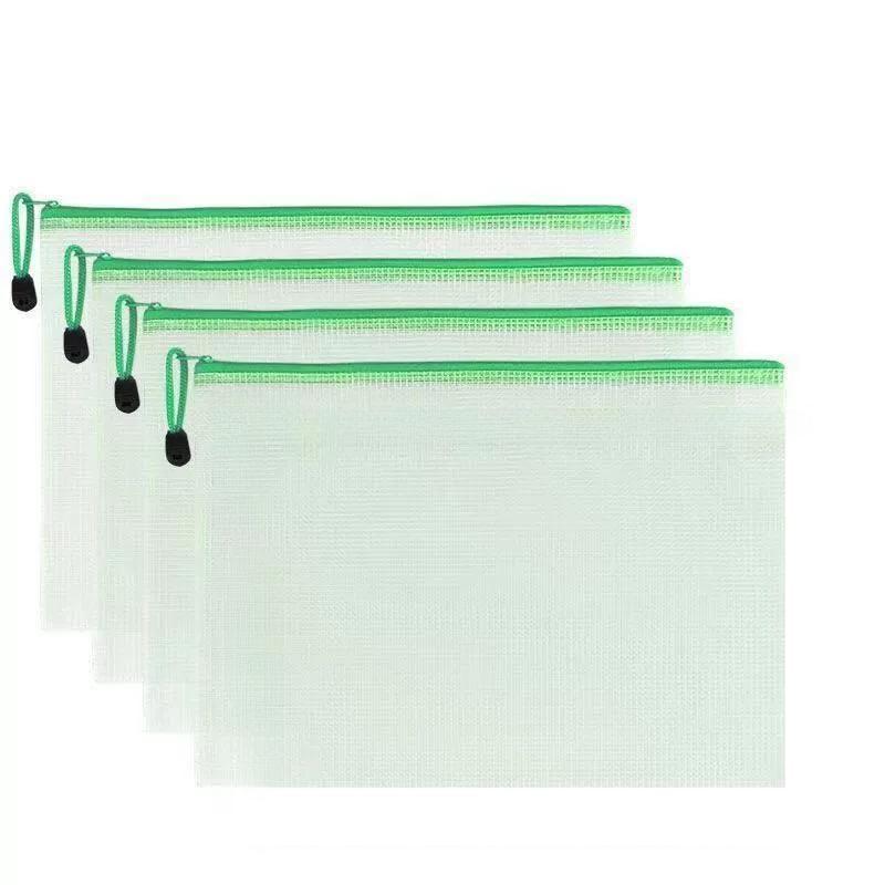 Product Introduction of A6 Mesh Zipper Pouch, 20pcs/set Waterproof Plastic Storage Bag, File Folder, Stationery Storage Bag, Travel Organizer for School, Travel, Office 7