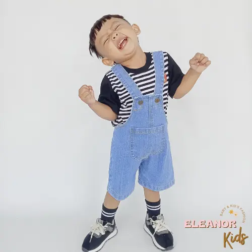Overall Celana Baju Kodok Anak Bahan Jeans 1-6 Tahun Unisex 2