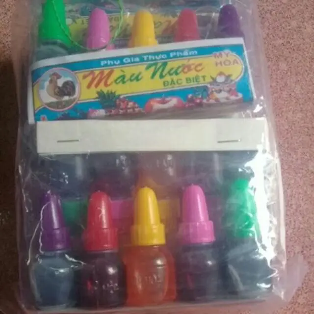 Lốc 5lọ màu thực phẩm size bé dùng để làm bánh,làm slime 0