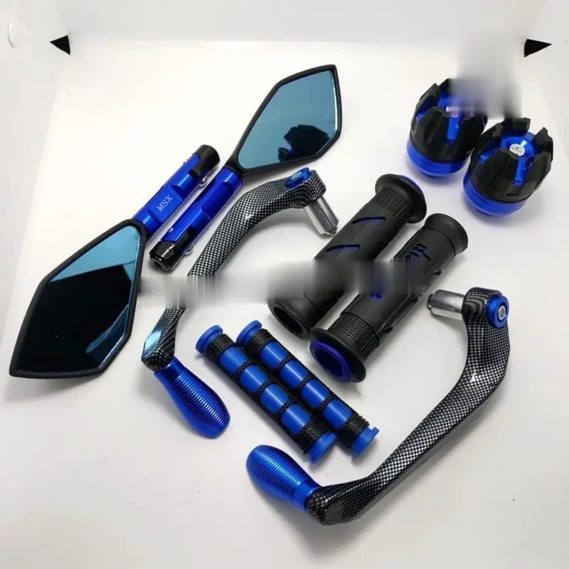 Paket 5 Item variasi motor proguard sabit karbon + spion v2 tomok + handgrip domino + karet handle rem + jalu as roda Universal beat mio fino jupiter supra cbr150r nma pcx adv 2