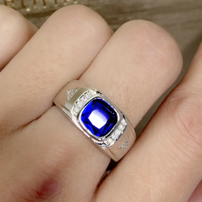 Cahayaus Cincin Lelaki Men's Ring Jewelry Rings Crystal Accessory Daily