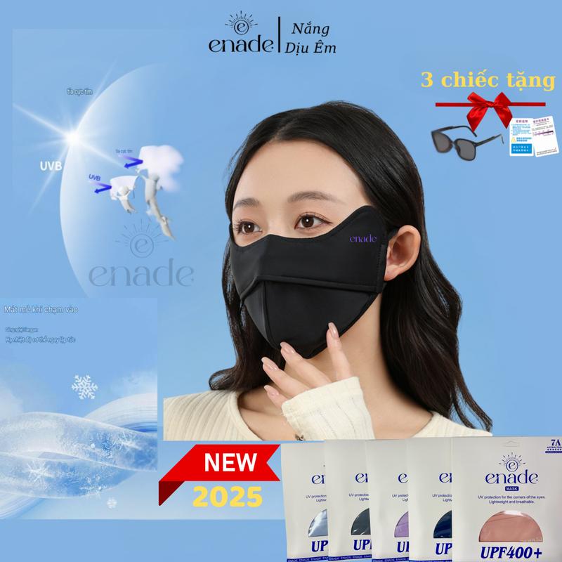 Enade [2 Lớp] Khẩu Trang Chống Tia UV - Chống Nắng, Phù Hợp Nam Nữ, Phụ Kiện Che Mặt, Dây Đeo Điều Chỉnh, Phiên Bản Mùa Hè 5 Màu
