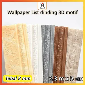 List Dinding 3D panjang 2.3 Meter Lebar 8 CM dan 5CM Wallpaper Roll untuk Border