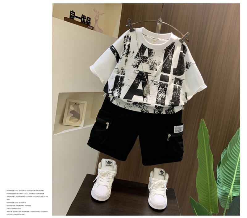Product Introduction of Bộ Đồ Mùa Hè Cho Bé Trai, Cỡ Trung Bình Và Lớn, Quần Áo Ngắn Tay Ngầu Và Đẹp Trai, Phong Cách Phương Tây, Bộ Đồ Hai Mảnh, Mỏng, Thích Hợp Cho Bé Trai, Hàng Mới Về 2024 9