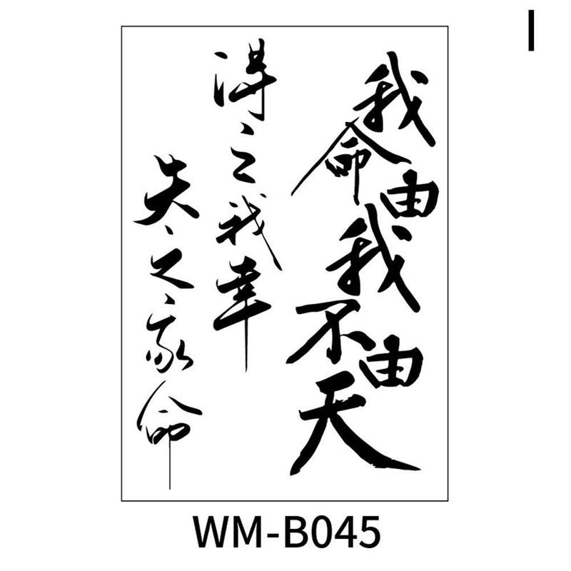 Product Introduction of Empowering Chinese Phrases Temporary Tattoo Stickers 12 Weeks Longevity E2J0 52