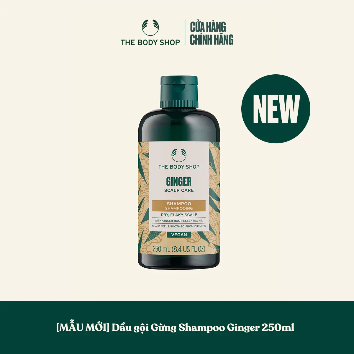 (HẠN SỬ DỤNG: 07/2026)[MẪU MỚI] The Body Shop Dầu gội gừng cho da đầu khô, gàu Scalp Care Shampoo Ginger 250ml - Dưỡng Tóc Chăm Sóc Tóc