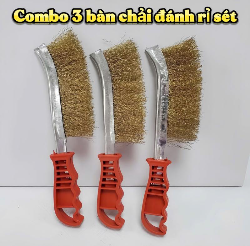  Combo 3 bàn chải sắt Liwin chà rỉ sét cọ kim loại đa năng   loại tốt hàng dày   