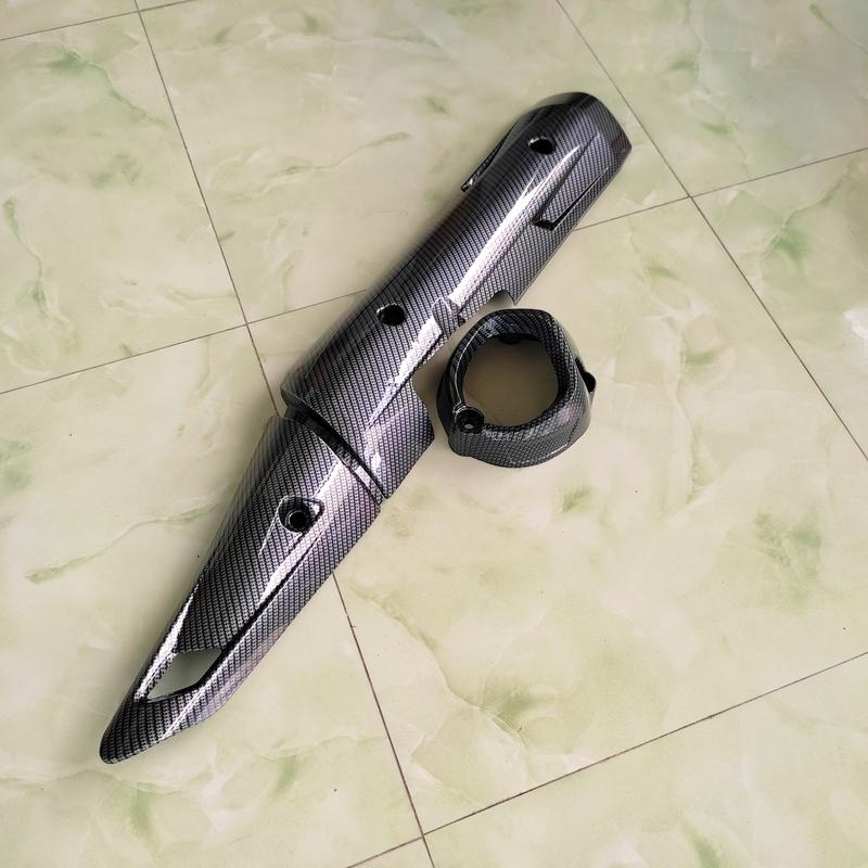 Ốp Pô Cacbon lắp cho Exciter 150 Gồm 1 bộ Màu đen Bền Trang Trí Phụ kiện xe máy Phụ Tùng