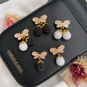 Bros mini berry Bros dagu mini Bros hitam putih aksesoris manik pin