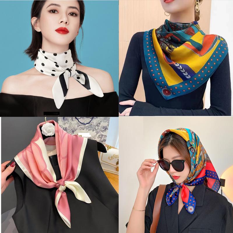 Khăn Vuông lụa 70x70cm- Khăn Turban Badana Trùm đầu Quàng Cổ Nữ Công Sở Quấn Tóc Quấn Túi Làm Áo Yếm Lụa Du Lịch
