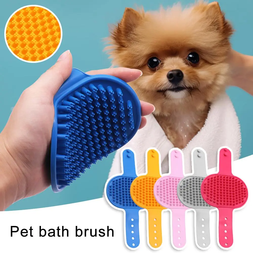 Pet Bathing Brush Plum Point Silicone Brush Short Hair Dog Scrubbing Bath Gloves