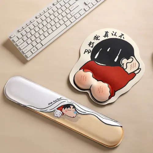 Lót chuột có đệm tay, Kê tay bàn phím cute hình capybara, shin, corgi, losto, doremon lót chuột có đệm tay chống mỏi tay và chai tay 3