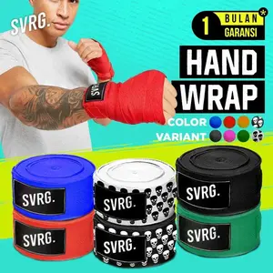 Kema Ayu  SVRG Hand Wrap 5 Meter - Handwrap Boxing - Mma - Muaythai - Hand Wrap, Skull Black  Terlaris Tbk