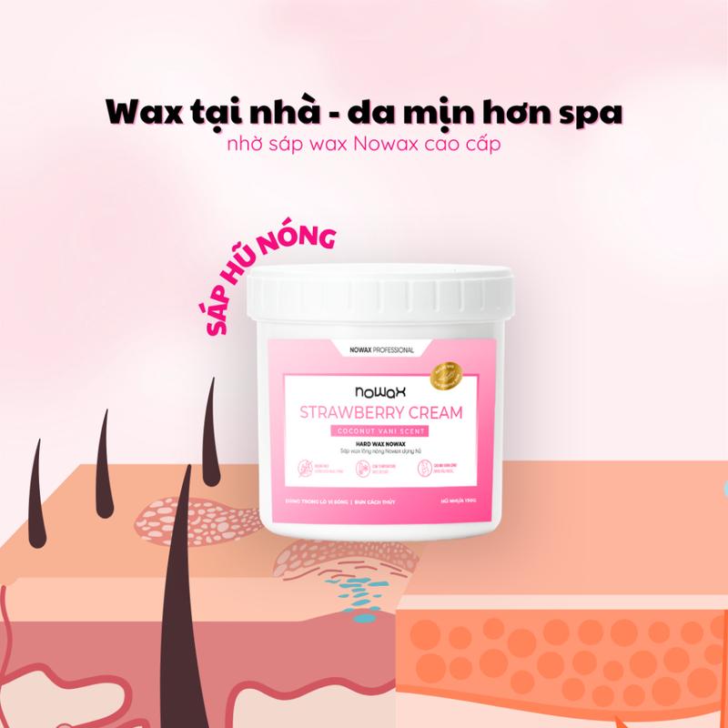 Sáp nóng hũ Nowax Strawberry Hũ nhựa giữ ấm lâu, lựa chọn hàng đầu wax lông Bikini, Nách, Râu,... 2