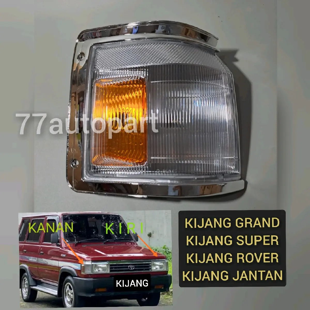lampu mobil sen samping kijang super kijang grand list chrome