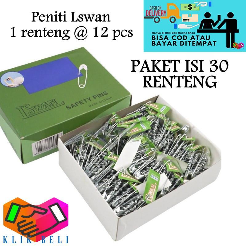 [SSM] (PAKET ISI 30 RENTENG) Peniti L Swan Pin Hijab Stainless Safety ...
