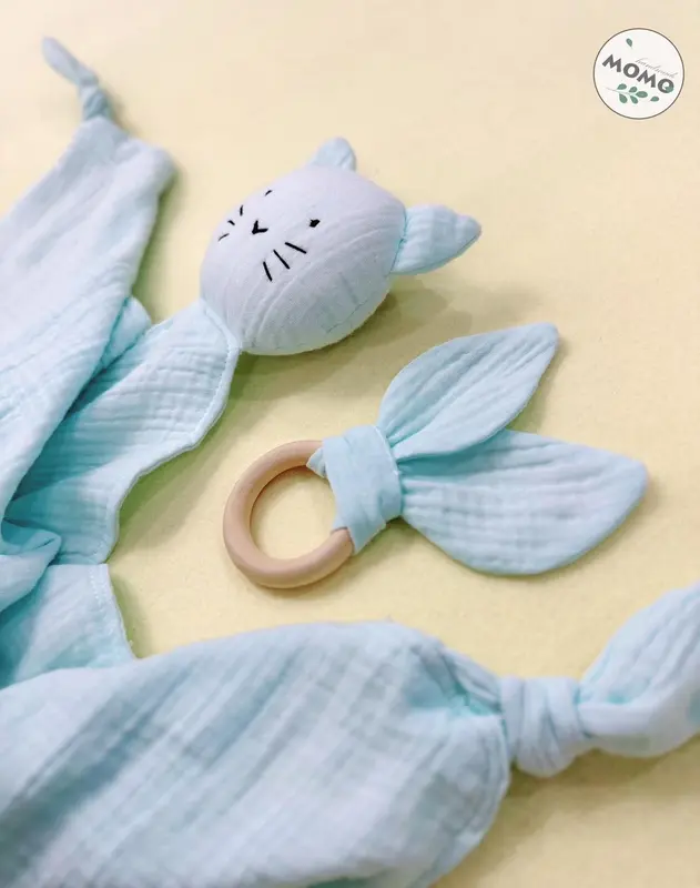 Vòng gỗ lục lạc/Vòng gỗ tai thỏ- Món đồ chơi luyện phản xạ cho bé sơ sinh của bạn Toys Voi Heo Heo 7