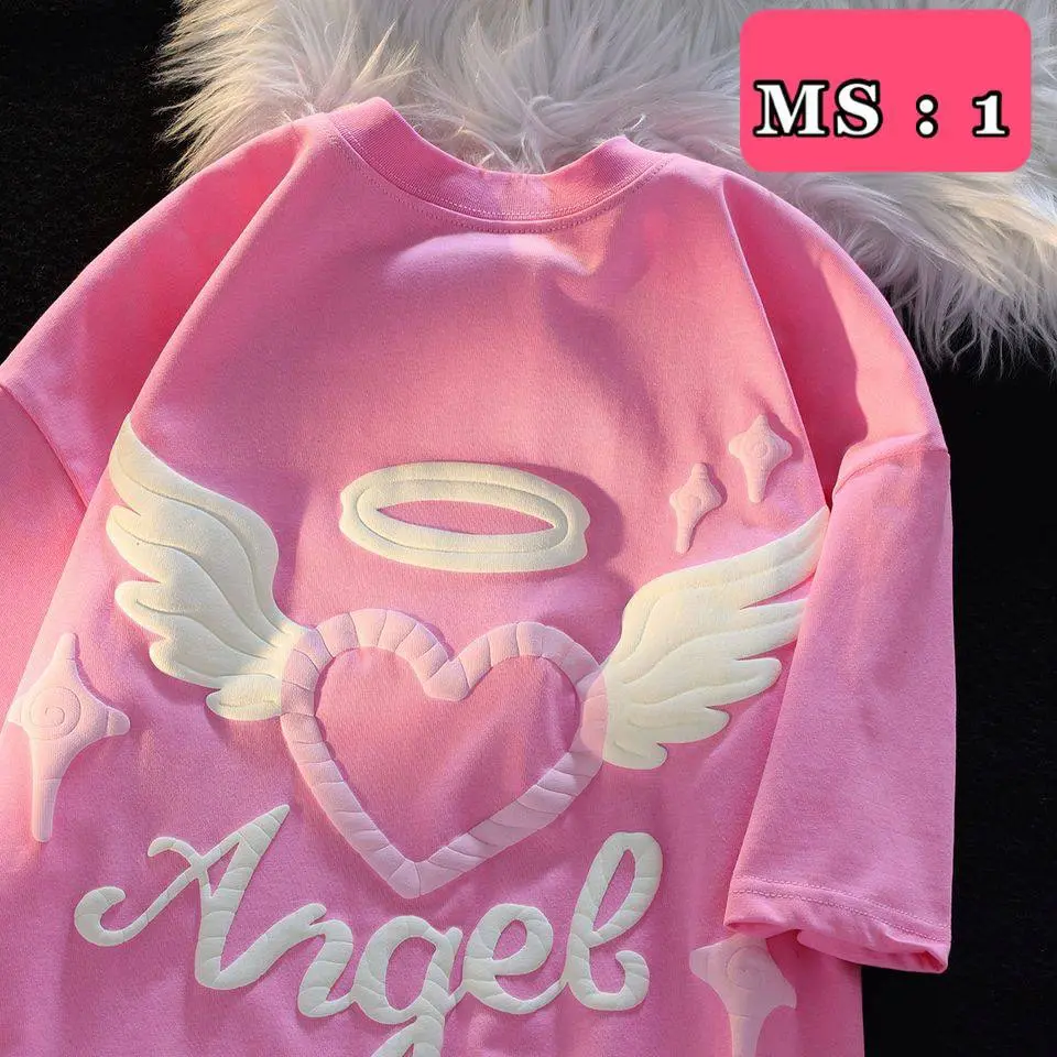 (MẪU MỚI) Áo thun in nổi cừu, thiên thần thời trang Unisex Cổ Tròn Menswear áo  việt  nam  du  lịch áo  phông  baby  tee Cho Bé