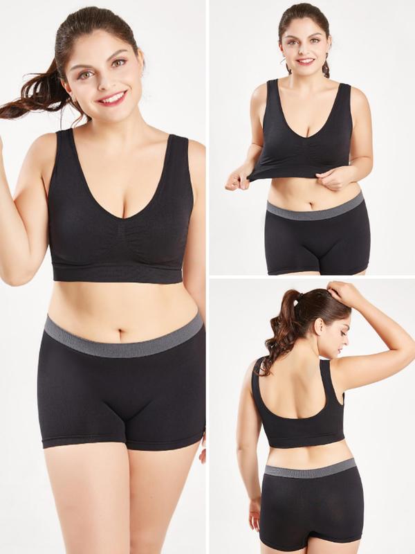 Women's Solid Ruched Backless Sports Bra, Wireless Push Up Bra, Breathable Comfortable Sports Bra for Yoga Gym Workout, Women's Lingerie 8