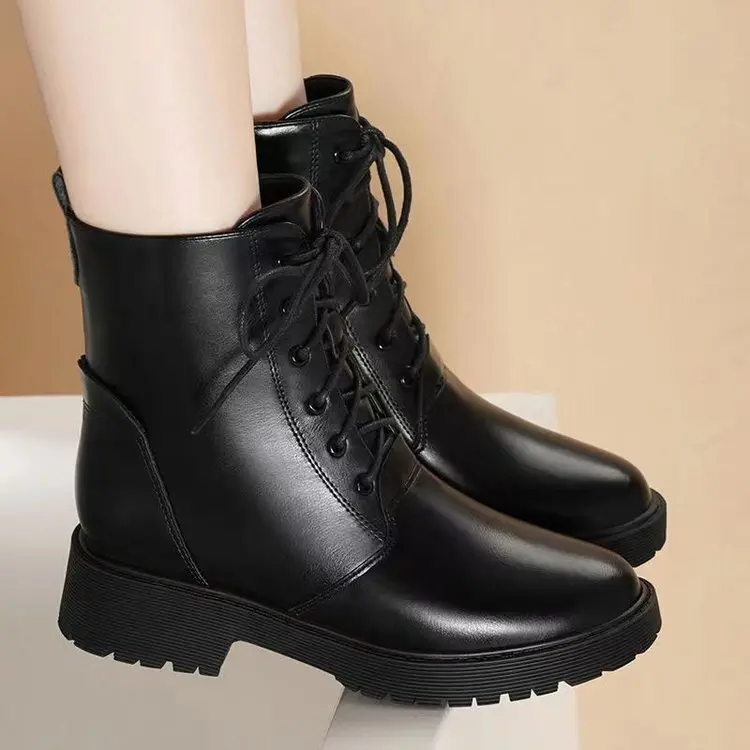 Ankle Boots British Style Martin Boots Women's Ankle Boots 2023 New Versatile Spring and Autumn Boots Women's Leather Boots Suede Boots