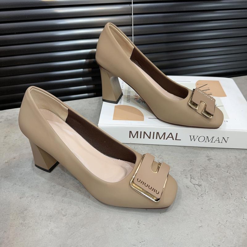 Giày Cao Gót Nữ Bít Mũi Vuông chất da mềm lì sang trọng, tinh tế, dáng công sở cao 5cm và 7cm Xưởng Giày Bánh Bèo mã Miuvuong Shoes