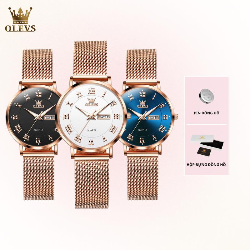 Đồng Hồ Pin Nữ Chính Hãng OLEVS 2920 Chống Nước Thạch Anh Thời Trang Phát Sáng dây Thép Không Gỉ Thời Trang Sang Trọng Dành Cho Hội Chị Em Size 33MM