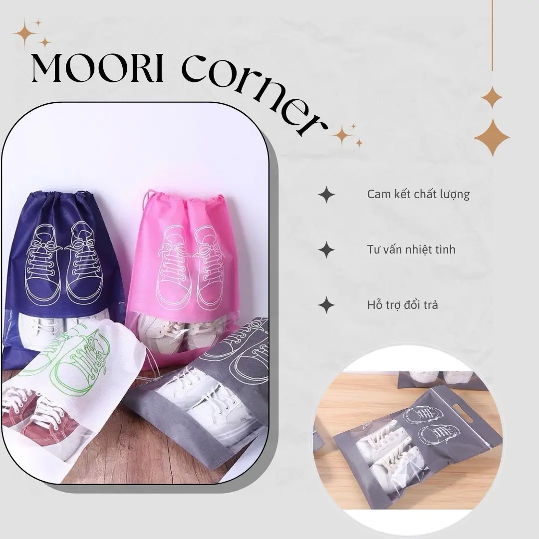 Túi đựng giày dép du lịch dây rút, túi bảo quản giày dép chống ẩm mốc, bỏ vali, xếp tủ đồ, Bag