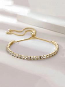 Pulsera Decorativa con Circonias de Temperamento Minimalista, Joyería de Moda para Mujeres para Fiesta, Decoración Diaria de Ropa, Joyería Exquisita y Comodín para Regalo