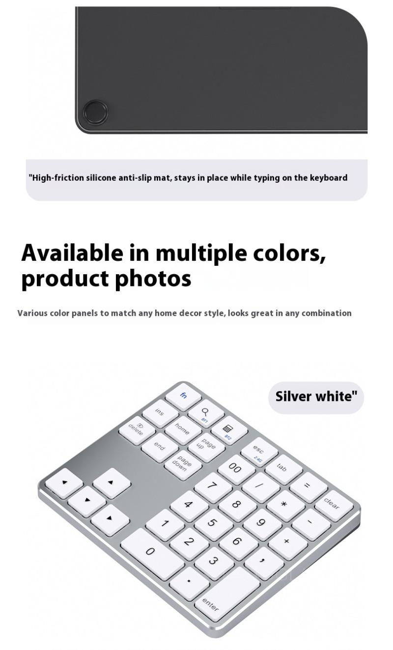 Product Introduction of Bàn phím số, Bàn phím số K35, Không dây 2.4Ghz và Bluetooth, Có Thể Sạc Lại USB C, Tương thích với IOS, Android và Windows, Bàn phím kỹ thuật số 16