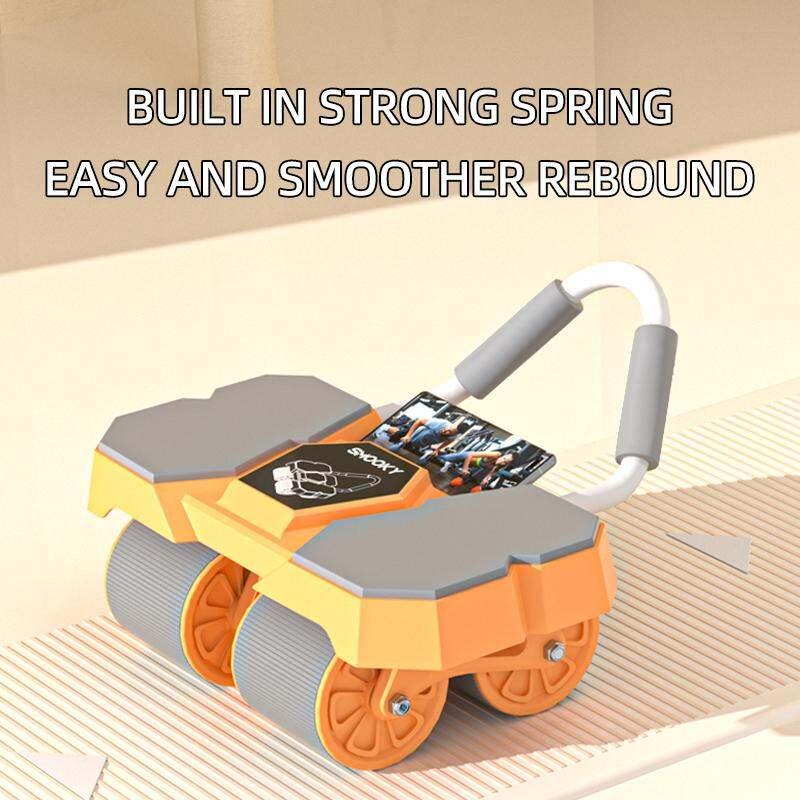Four wheel automatic rebound belly wheel roller with elbow support fitness function, suitable for sports, outdoor, male and female use Barbell 1