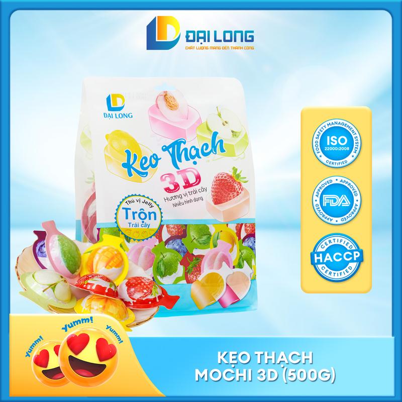 [Gói 500g] Kẹo thạch mochi 3D ĐẠI LONG ngon, Chua ,ngọt phù hợp cho mọi lứa tuổi đóng túi siêu đẹp Snack  Food Candy Ăn Vặt keothach kinjo jelly