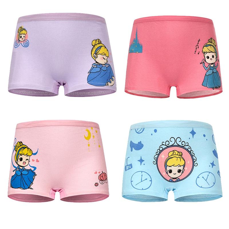 4 Pcs/Set Baby Girls Underwear Cotton Cute Cartoon Panty Kids Stretch Breathable Short Children Soft Underpants 2-12 Years 5