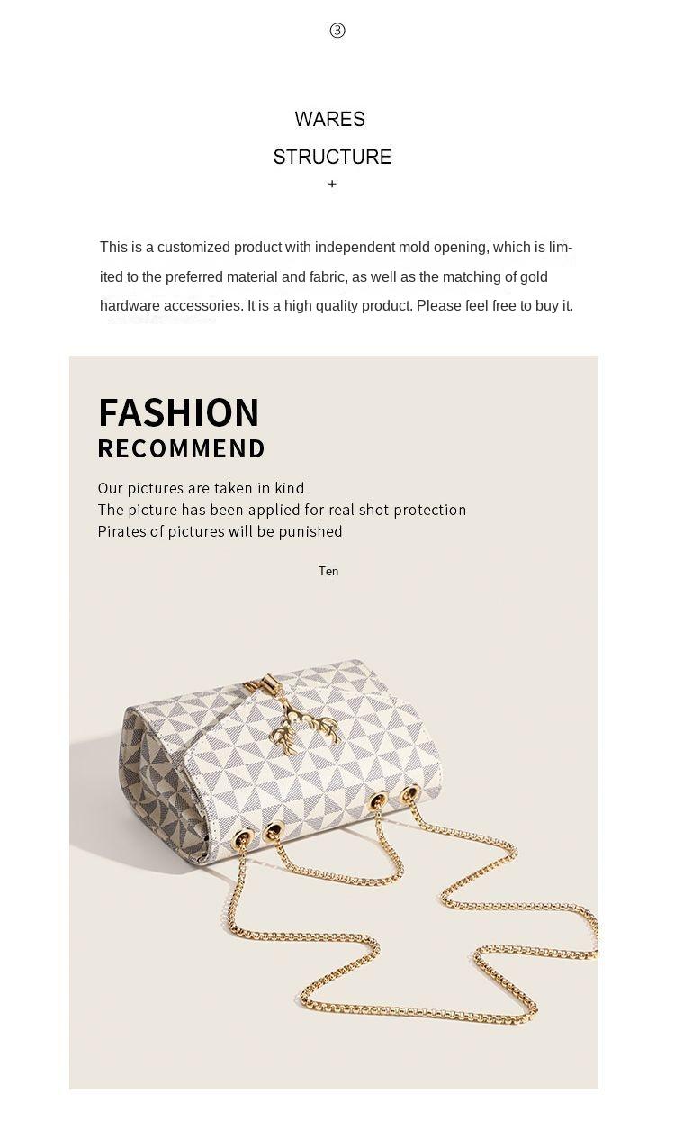 Product Introduction of Túi Đeo Chéo, Thời Trang Thanh Lịch Và Hoang Dã, Dành Cho Nữ, Ưa Nhìn, Phong Cách Cổ Điển, Đeo Vai Và Đeo Chéo, Hợp Xu hướng, Cao Cấp 4