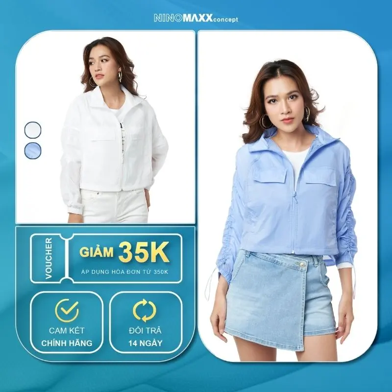 NINOMAXX Áo khoác dù chống UV siêu nhẹ tay dài Nữ Top Women 2110001