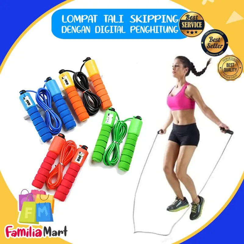 ICS10 Promo Tali Skipping Skiping Lompat Tali Jump Rope dengan Penghitung Digital Loncatan Counter Soft Handle Cod Happy Shopping 2