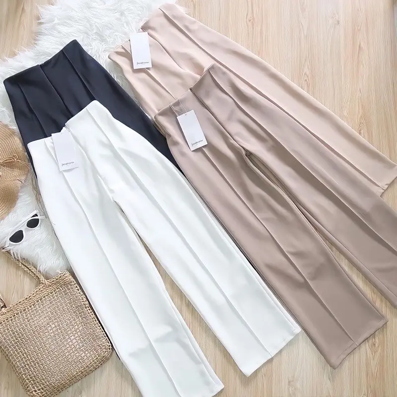 Celana Kulot Wanita Highwaist Premium / Kulot Terbaru Scuba Zipper Highwaist