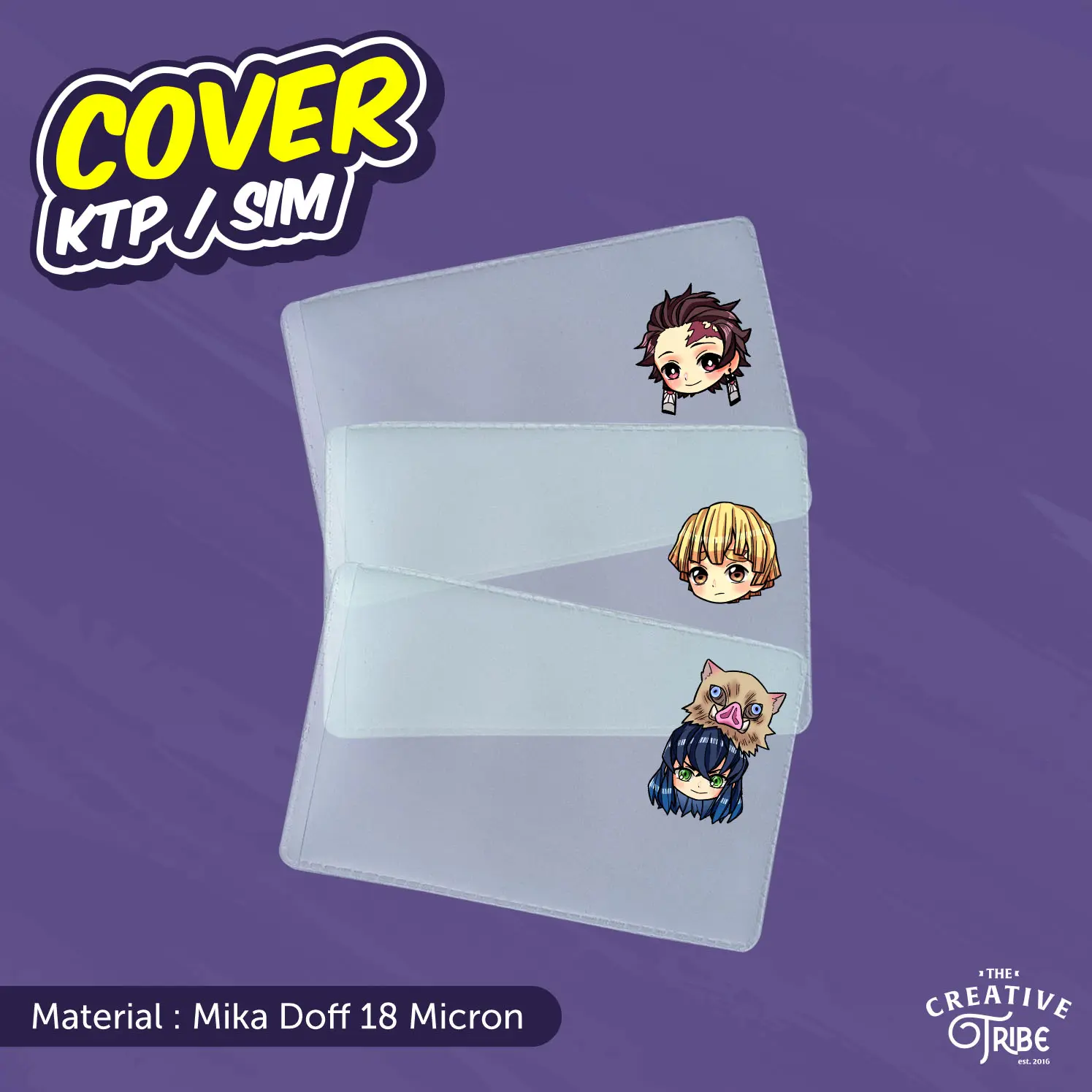 Demon Slayer - Cover KTP / SIM Karakter Unik - Sampul Plastik Mika Pelindung Kartu