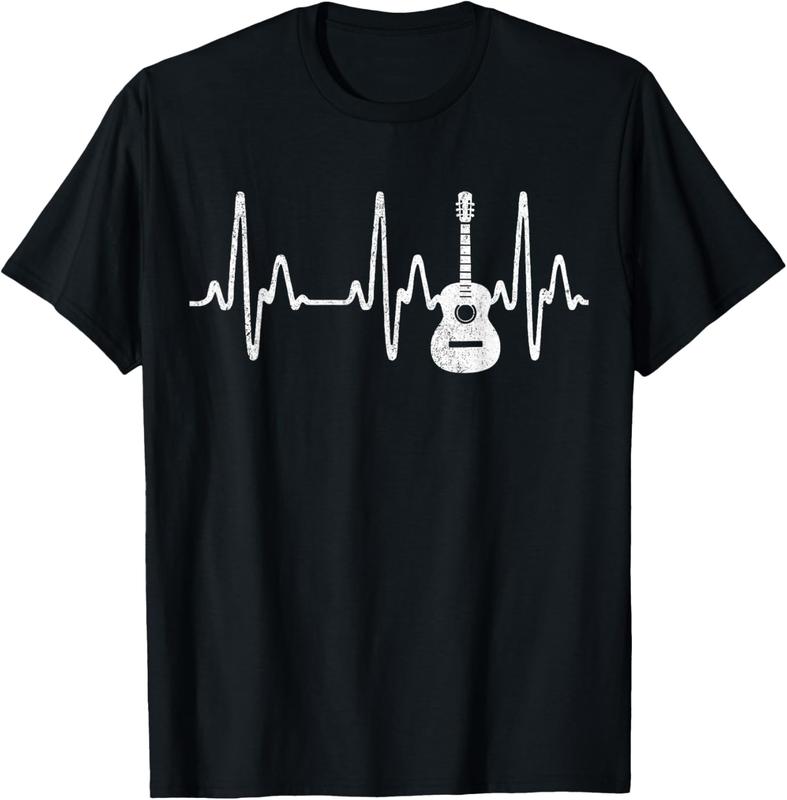 Acoustic Guitar Heartbeat Shirt - Guitar Musician T-Shirt Acoustic Guitar Heartbeat Shirt - Guitar Musician T-Shirt