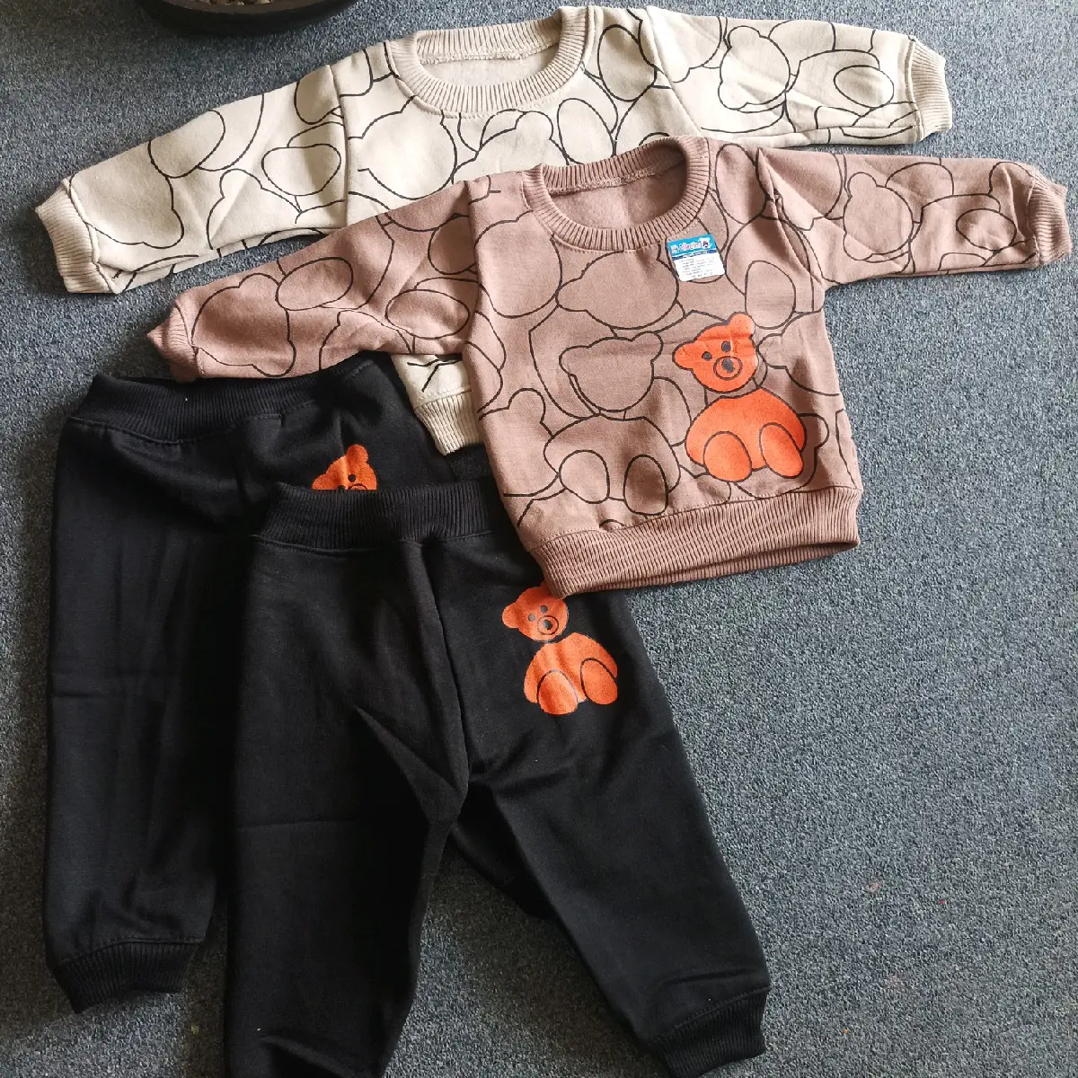 Azzalfa26-Setelan Joger motif panda bahan fleeace usia 3-12 bulan allsize bayi