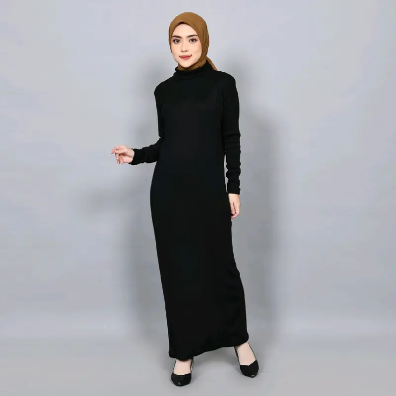 Alanna dress knit - iner manset lengan panjang kerah turtleneck - maternity dres premium bumil friendly Cotton Hamil 1