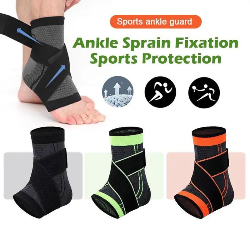 Bảo vệ mắt cá chân nén, kiểu quấn, dành cho bóng rổ, bóng đá, đi bộ đường dài, chạy, chống bong gân, O4N7 0