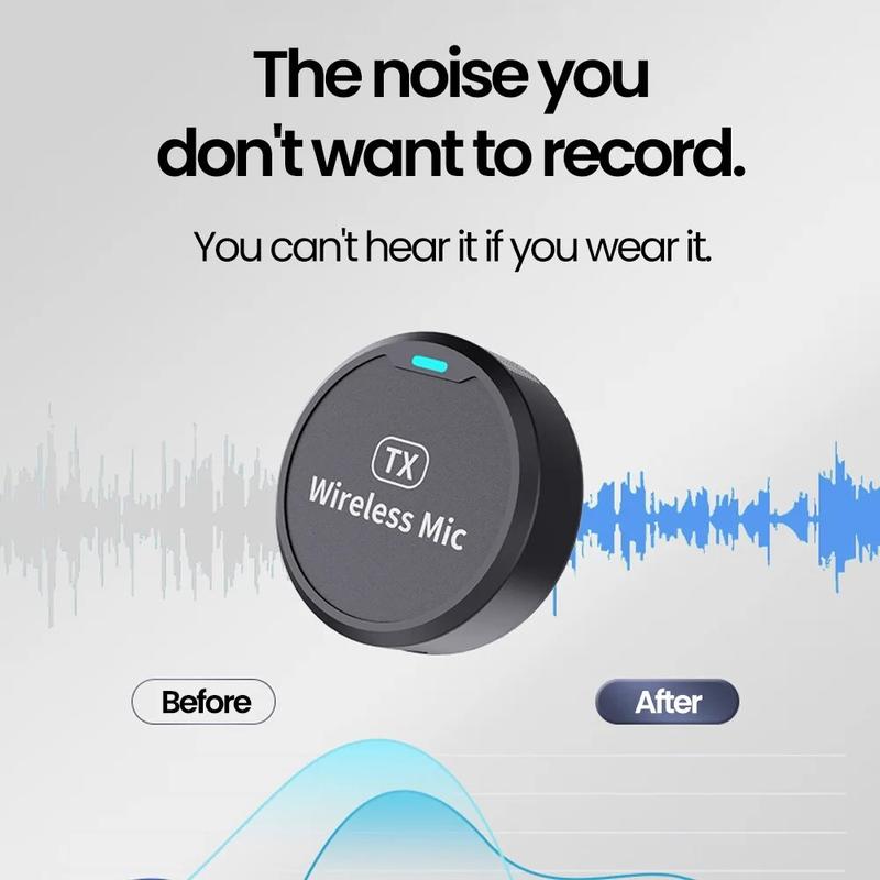 M1 wireless magnetic button microphone, compatible with iPhone, iPad, Type-C,for live streaming, interviews, Vlog recording, audio recording, portable mini microphone, plug and play noise reduction 2