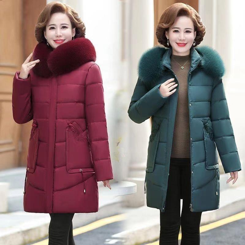 Product Introduction of Quần Áo Độn Bông, Dành Cho Phụ Nữ Trung Niên, Dài Trung Bình Nhẹ, Phong Cách Hàn Quốc Mới, Dáng Rộng Vừa Vặn, Ngoại Cỡ, Mỏng Vừa Vặn, Áo Khoác Bông Cho Mẹ 21
