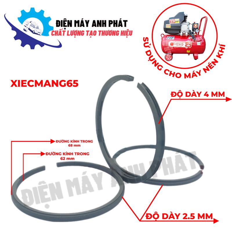 Bộ Bạc Piston 47mm 48mm 51mm 65mm 80mm 90mm Xéc Măng Siết Măng Xiếc Măng Máy Bơm Hơi Máy Nén Khí