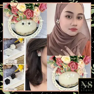 Anting Wanita Klip Hijab Anting Jepit Hijab/ Anting Hijab UMKM Lokal