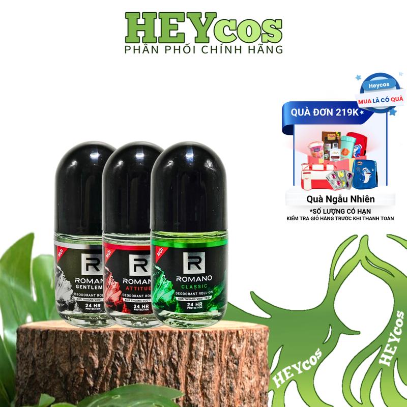 [CHÍNH HÃNG] Lăn Khử Mùi Romano 25ml - LKM Cho Nam Classic/Attitude/Gentleman, Giúp Khô Thoáng, Giảm Mùi Cơ Thể Hiệu Quả