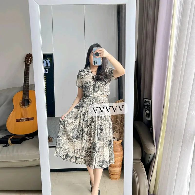 SET STELAN ROK MOTIF 7933 MV IMPORT Fit Wanita Katun Rayon Setelan Formal 2